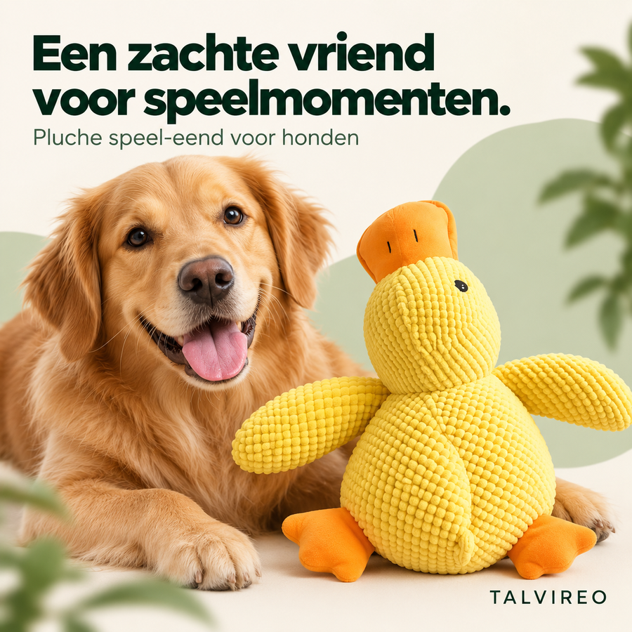 Pluche speel-eend voor honden