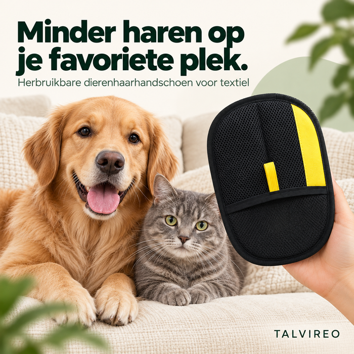 Herbruikbare dierenhaarhandschoen voor textiel