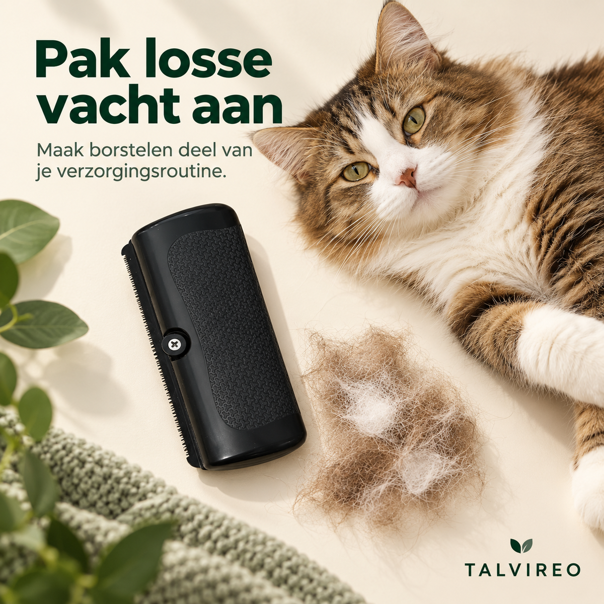Ontharingsborstel voor langharige honden – M