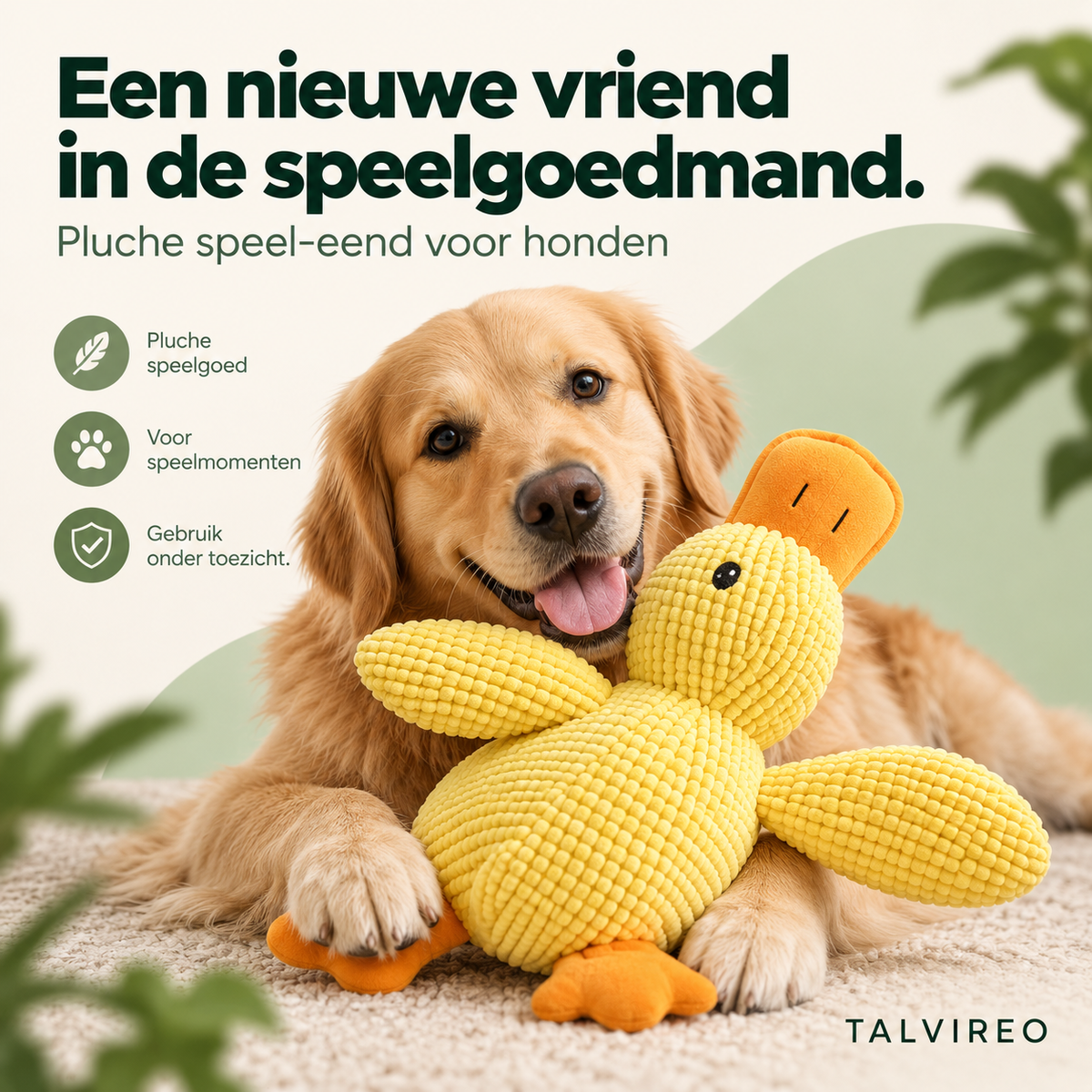 Pluche speel-eend voor honden