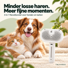 Witte 3-in-1 nevelborstel voor honden en katten