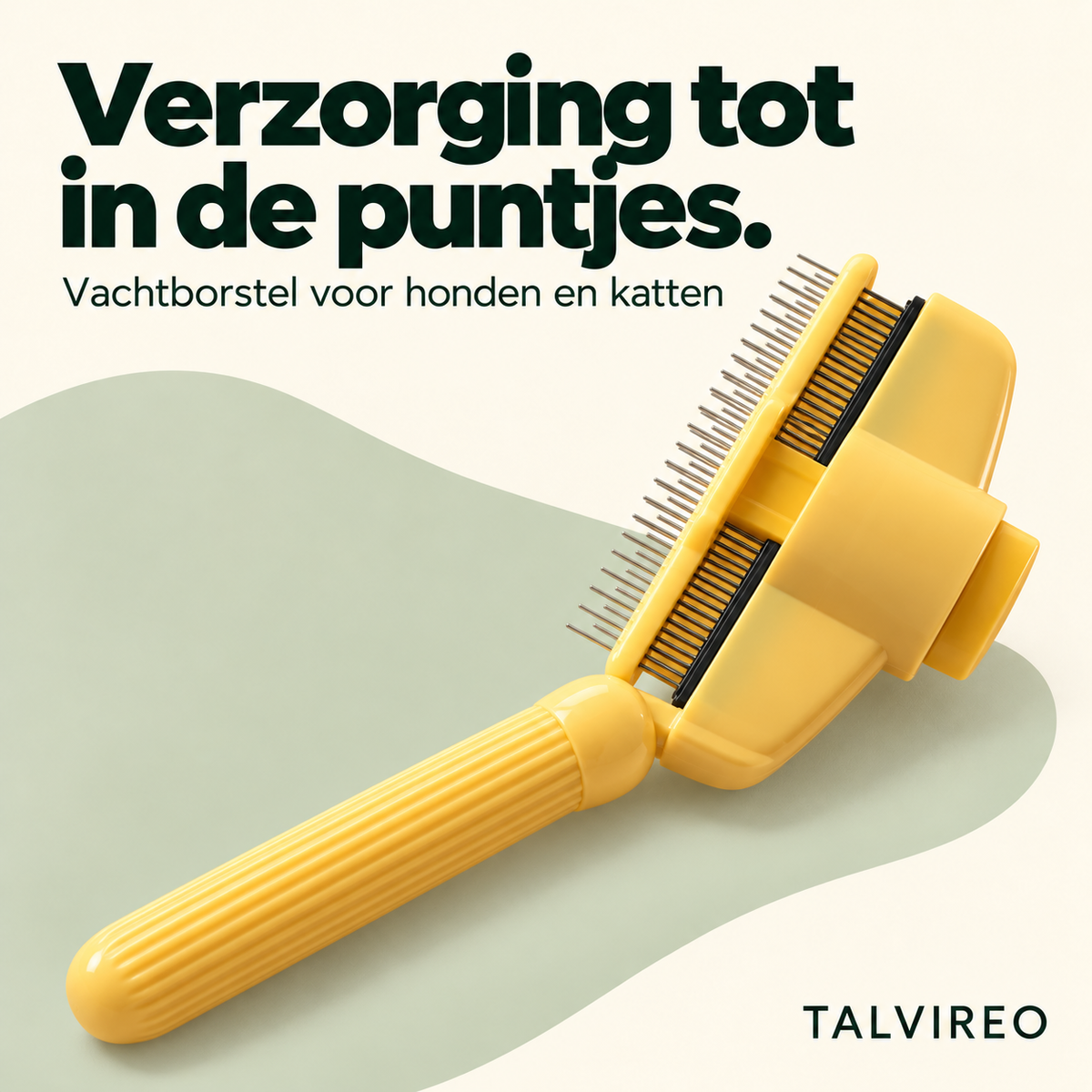 Gele vachtborstel in detail